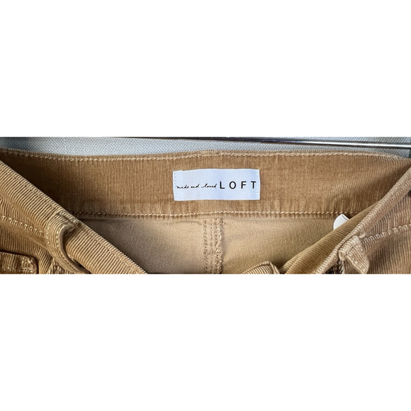 Made and Loved LOFT Corduroy High Waist Skinny Pants Size 4 27 Light Brown GORP - Picture 2 of 10